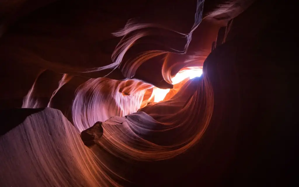 Captivating view of the swirling formations in Antelope Canyon, Arizona, showcasing nature's breathtaking artistry