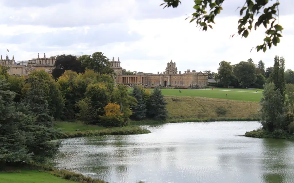 Beautiful view of Blenheim Palace and its lush surroundings in England, UK
