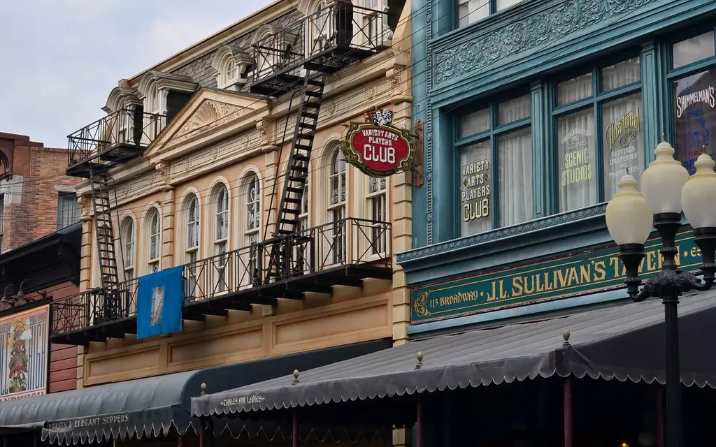 Charming historic-style buildings in Tokyo DisneySea's American Waterfront area