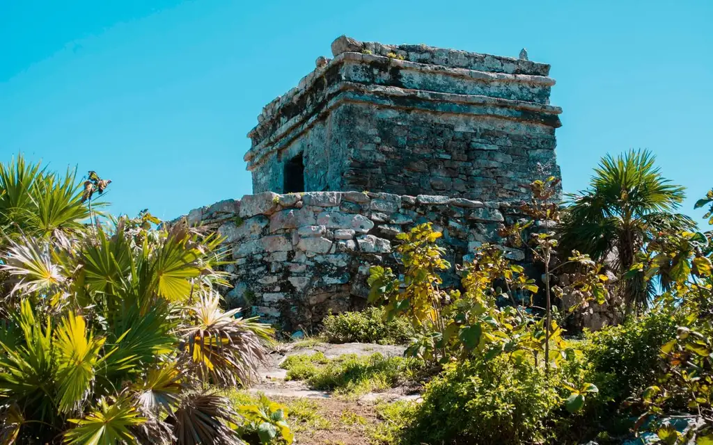 Explore the historic Mayan temple ruins in Tulum, surrounded by tropical vegetation