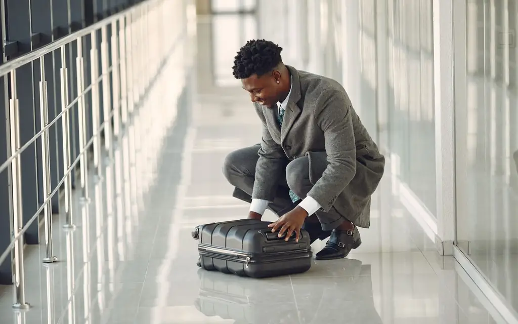 A business traveller with luggage